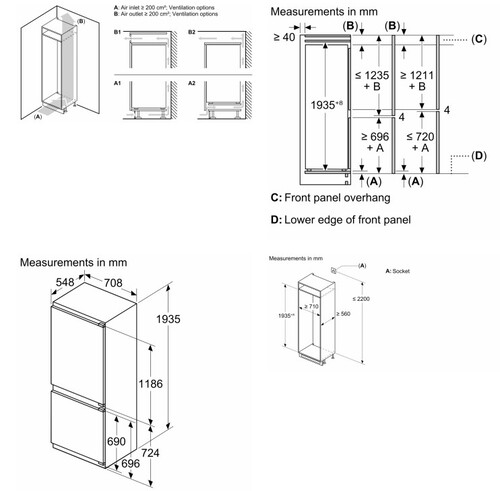 Купить Встраиваемый холодильник Bosch KBN96ADD0  9258305. Характеристики, отзывы и цены в Донецке