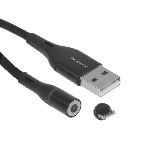 Купить Кабель круглый Borofone Lightning 8-pin - USB 2.0 Type-A черный 1.2 м  9244404. Характеристики, отзывы и цены в Донецке