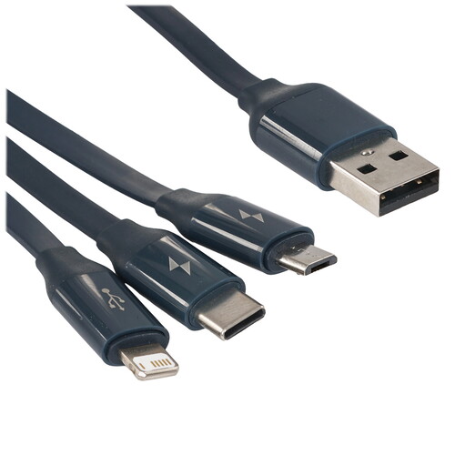 Купить Кабель автосмотка Baseus Lightning 8-pin, micro USB, USB Type-C - USB Type-C синий 1.1 м  9163661. Характеристики, отзывы и цены в Донецке