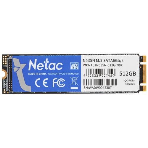 Купить 512 ГБ M.2 SATA накопитель Netac N535N [NT01N535N-512G-N8X]  5360000. Характеристики, отзывы и цены в Донецке
