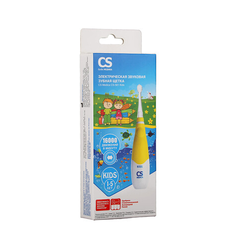 Купить Электрическая зубная щетка CS Medica CS-561 Kids белый, желтый  1107713. Характеристики, отзывы и цены в Донецке