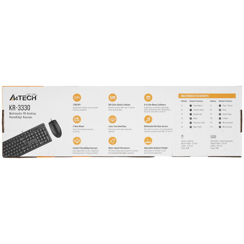 Купить Клавиатура+мышь  проводная  A4Tech KK-3330 черный  9172048. Характеристики, отзывы и цены в Донецке