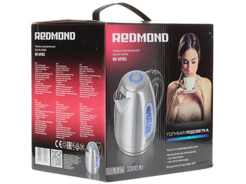 Купить Электрочайник Redmond RK-M183 серебристый  1070851. Характеристики, отзывы и цены в Донецке