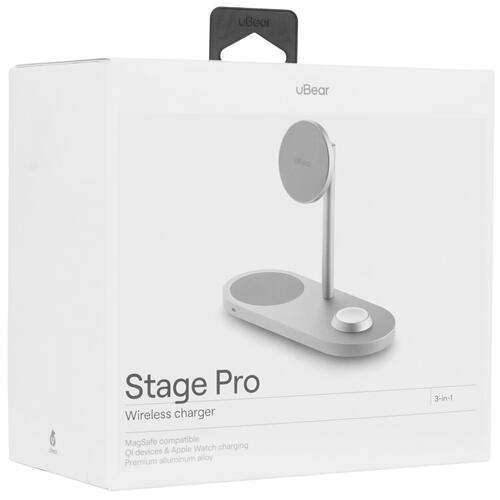Купить Беспроводное зарядное устройство uBear Stage Pro 3-in-1 серебристый  5435729. Характеристики, отзывы и цены в Донецке
