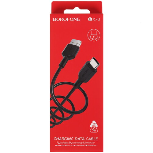 Купить Кабель круглый Borofone USB Type-C - USB 2.0 Type-A черный 1 м  5475017. Характеристики, отзывы и цены в Донецке