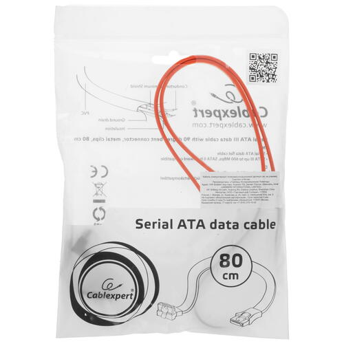 Купить Кабель для передачи данных Cablexpert CC-SATAM-DATA90-0.8M  5452340. Характеристики, отзывы и цены в Донецке