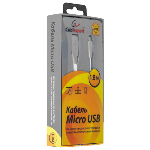 Купить Кабель круглый Cablexpert micro USB - USB 2.0 Type-A белый 1.8 м  5485495. Характеристики, отзывы и цены в Донецке