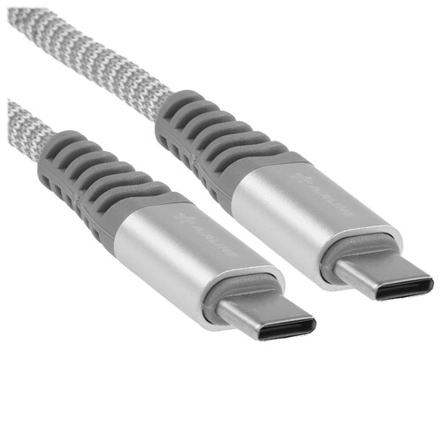 Купить Кабель круглый AIRLINE USB Type-C - USB Type-C серебристый 1 м  9177688. Характеристики, отзывы и цены в Донецке