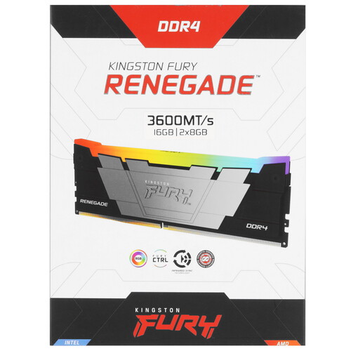 Купить Оперативная память Kingston FURY Renegade RGB [KF436C16RB2AK2/16] 16 ГБ  5494052. Характеристики, отзывы и цены в Донецке