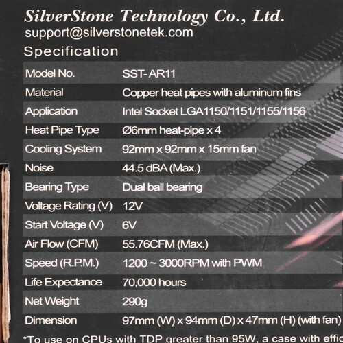 Купить Кулер для процессора SilverStone Argon AR11  5615117. Характеристики, отзывы и цены в Донецке