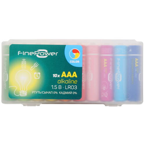 Купить Батарейка FinePower Color AAA / AAA (LR03/FR03)  5090057. Характеристики, отзывы и цены в Донецке