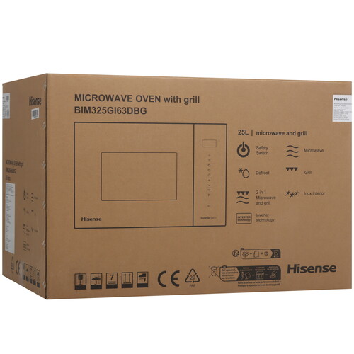 Купить Встраиваемая микроволновая печь Hisense BIM325GI63DBG черный  9308876. Характеристики, отзывы и цены в Донецке