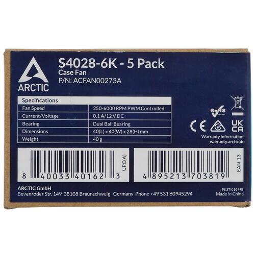 Купить Комплект вентиляторов Arctic Cooling S4028-6K  черный  5416814. Характеристики, отзывы и цены в Донецке