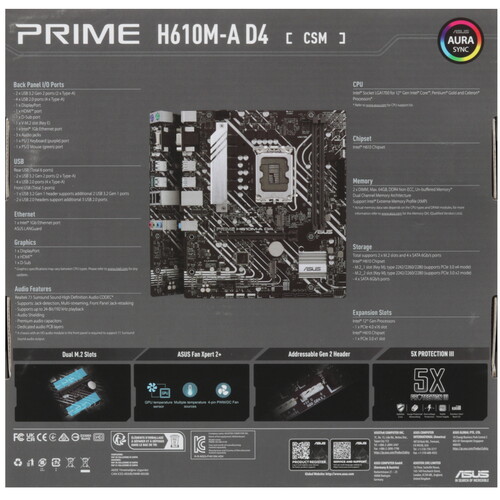 Купить Материнская плата ASUS PRIME H610M-A D4-CSM  5357014. Характеристики, отзывы и цены в Донецке