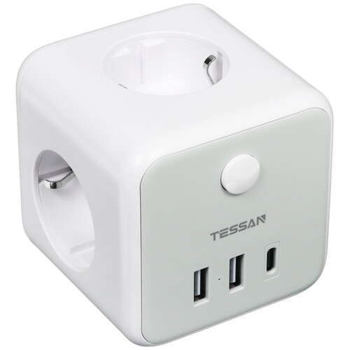 Купить Сетевой фильтр Tessan TS-301-DE-C серый  9133313. Характеристики, отзывы и цены в Донецке