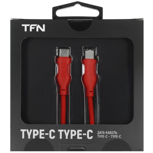 Купить Кабель круглый TFN USB Type-C - USB Type-C красный 1.2 м  9174437. Характеристики, отзывы и цены в Донецке