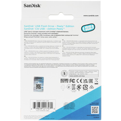Купить Память USB Flash 128 ГБ Sandisk Fortnite Peely Edition  5635906. Характеристики, отзывы и цены в Донецке