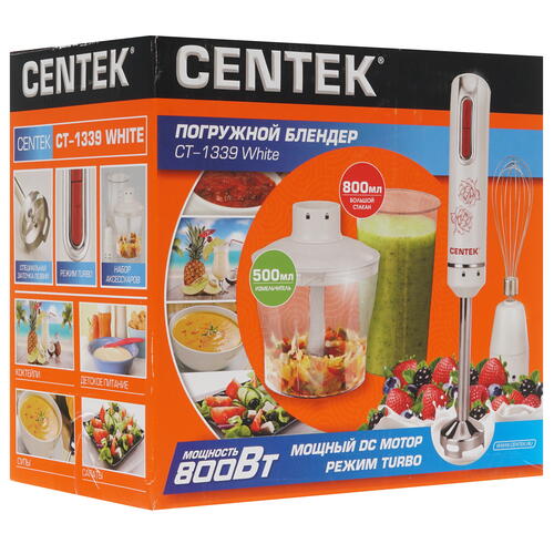 Купить Блендер погружной Centek CT-1339 белый  8161237. Характеристики, отзывы и цены в Донецке