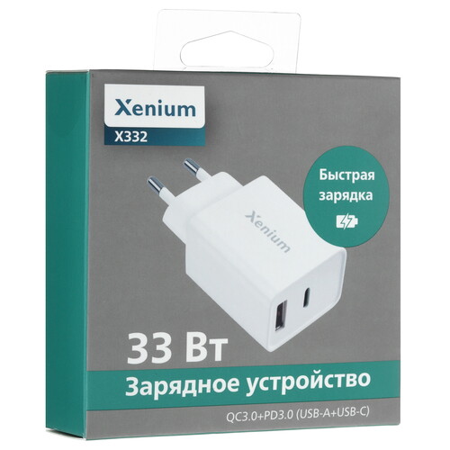 Купить Сетевое зарядное устройство Xenium X332 белый  5610839. Характеристики, отзывы и цены в Донецке