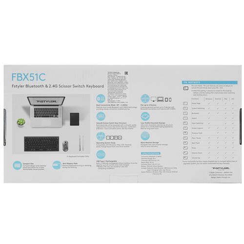 Купить Клавиатура  беспроводная A4Tech Fstyler FBX51C  5035358. Характеристики, отзывы и цены в Донецке