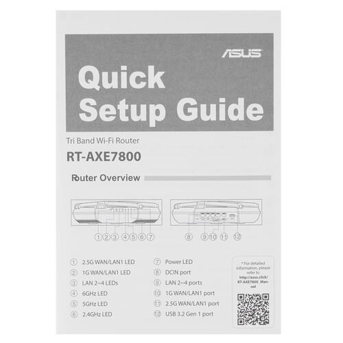 Купить Wi-Fi роутер ASUS RT-AXE7800  5097627. Характеристики, отзывы и цены в Донецке