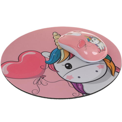 Купить Мышь+коврик беспроводная DEXP WM-201WU Unicorn  розовый  1387750. Характеристики, отзывы и цены в Донецке