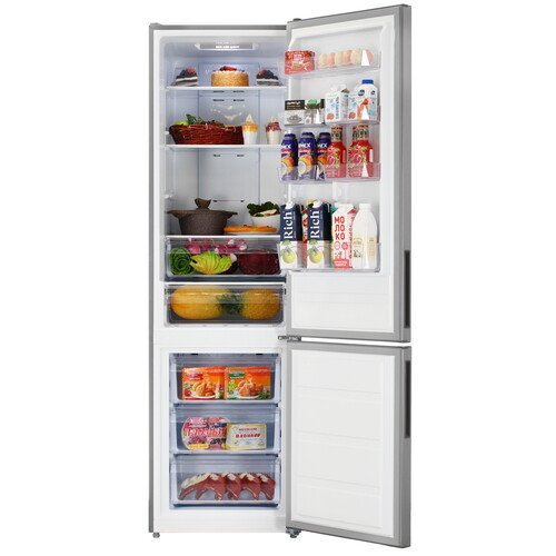 Купить Холодильник с морозильником   DEXP B4-33AMA серебристый  9245070. Характеристики, отзывы и цены в Донецке