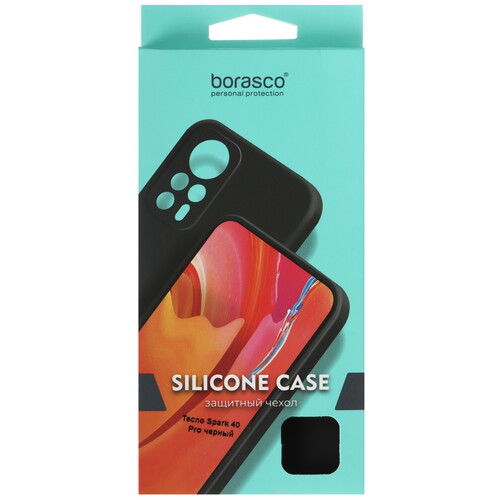Купить Накладка  BoraSCO для Tecno SPARK 40 Pro черный  5634890. Характеристики, отзывы и цены в Донецке