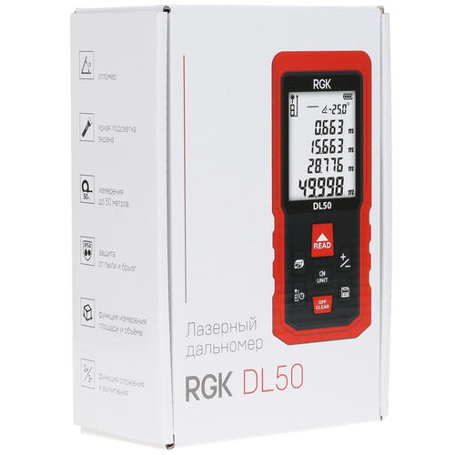 Купить Лазерный дальномер RGK DL50  1262647. Характеристики, отзывы и цены в Донецке