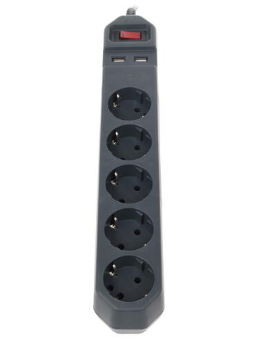 Купить Сетевой фильтр ЭРА USF-5es-1.5m-USB-B черный  1250755. Характеристики, отзывы и цены в Донецке