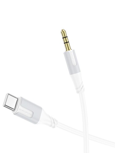 Купить Кабель   Borofone USB Type-C - jack 3.5 мм белый  5474949. Характеристики, отзывы и цены в Донецке