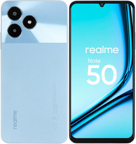 Купить 6.7" Смартфон realme Note 50 64 ГБ голубой  5445217. Характеристики, отзывы и цены в Донецке