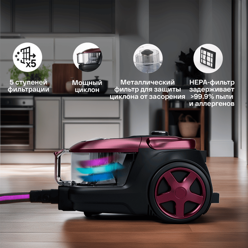 Купить Пылесос Atvel DX2000 бордовый  9054669. Характеристики, отзывы и цены в Донецке