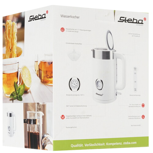 Купить Электрочайник Steba WK 10 BIANCO белый  8164578. Характеристики, отзывы и цены в Донецке