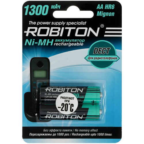 Купить Аккумулятор ROBITON 1300MHAA-2 1300 мА*ч  5346409. Характеристики, отзывы и цены в Донецке