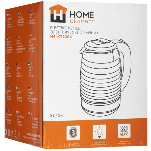 Купить Электрочайник HOME ELEMENT HE-KT2304 темный янтарь черный  9091591. Характеристики, отзывы и цены в Донецке