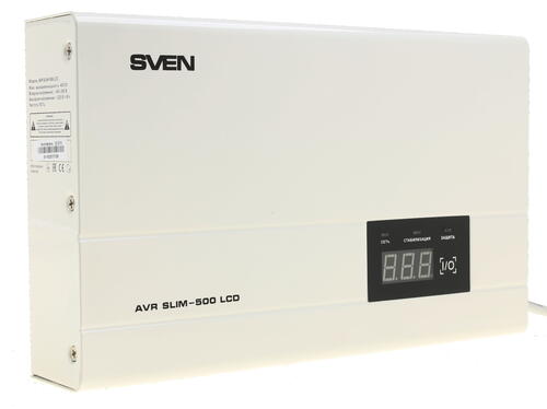 Купить Стабилизатор напряжения SVEN AVR SLIM 500  7900139. Характеристики, отзывы и цены в Донецке