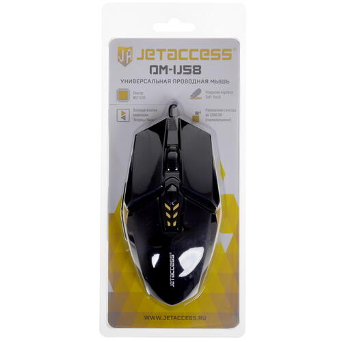 Купить Мышь проводная JETACCESS OM-U58  черный  4726519. Характеристики, отзывы и цены в Донецке