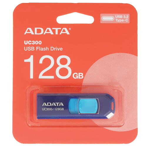 Купить Память OTG USB Flash 128 ГБ ADATA UC300 [ACHO-UC300-128G-RNB/BU]  5450513. Характеристики, отзывы и цены в Донецке