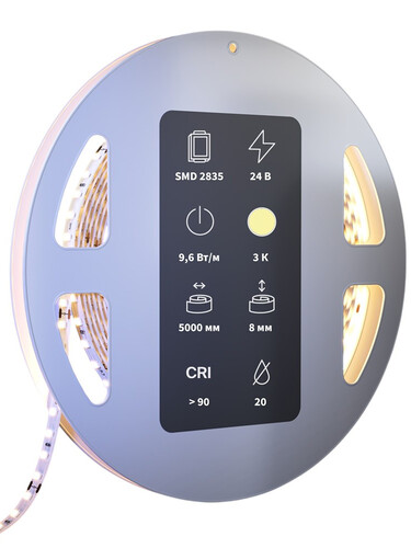 Купить Светодиодная лента Maytoni 24В 2835 9.6Вт/м 3000К 5м IP 20  9185099. Характеристики, отзывы и цены в Донецке