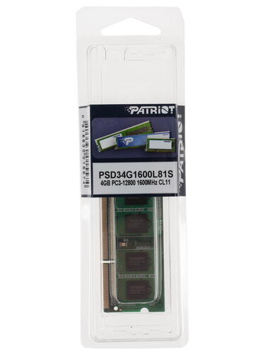 Купить Оперативная память SODIMM Patriot Signature [PSD34G1600L81S] 4 ГБ  1090293. Характеристики, отзывы и цены в Донецке
