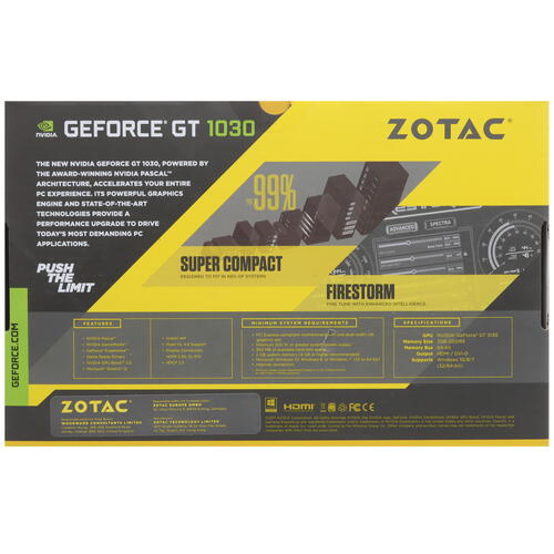 Купить Видеокарта ZOTAC GeForce GT 1030 LP [ZT-P10300A-10L]  5455577. Характеристики, отзывы и цены в Донецке