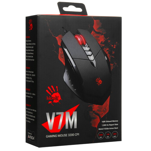 Купить Мышь проводная A4Tech Bloody V7M  черный  5470909. Характеристики, отзывы и цены в Донецке