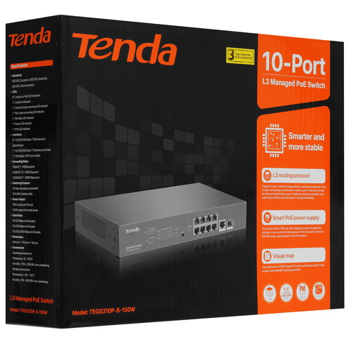 Купить Коммутатор Tenda TEG5310P-8-150W  9253490. Характеристики, отзывы и цены в Донецке