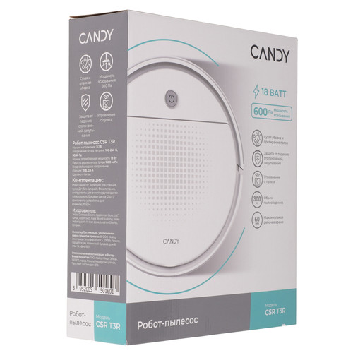 Купить Робот-пылесос Candy CSR T3R белый  9237090. Характеристики, отзывы и цены в Донецке
