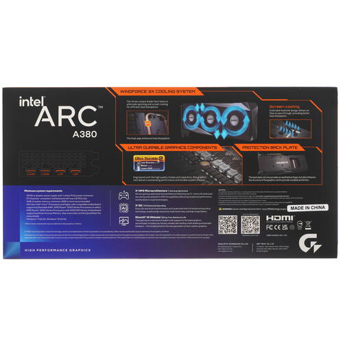 Купить Видеокарта GIGABYTE Intel Arc A380 GAMING OC  5078527. Характеристики, отзывы и цены в Донецке