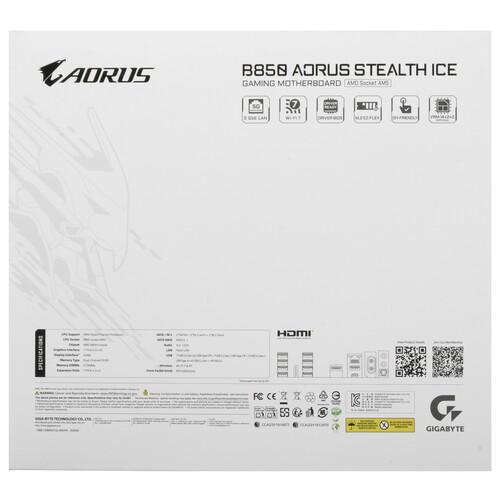 Купить Материнская плата GIGABYTE B850 AORUS STEALTH ICE  5630828. Характеристики, отзывы и цены в Донецке
