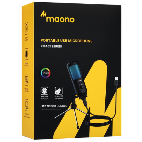 Купить Микрофон Maono AU-PM461TR RGB черный  5043846. Характеристики, отзывы и цены в Донецке