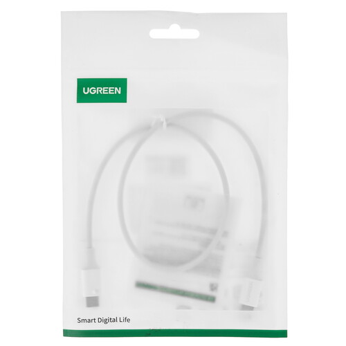 Купить Кабель круглый Ugreen USB Type-C - USB Type-C белый 0.5 м  9983446. Характеристики, отзывы и цены в Донецке