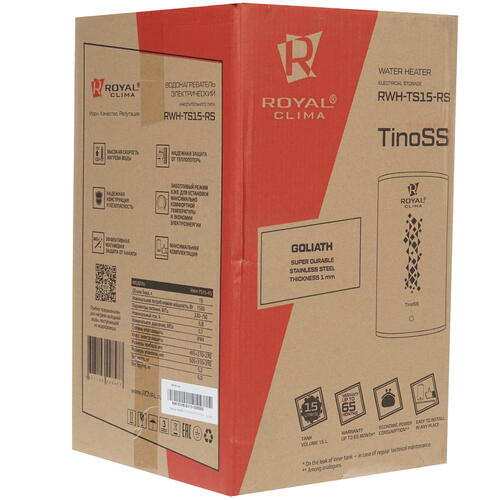 Купить Водонагреватель электрический Royal Clima RWH-TS15-RS  8145135. Характеристики, отзывы и цены в Донецке